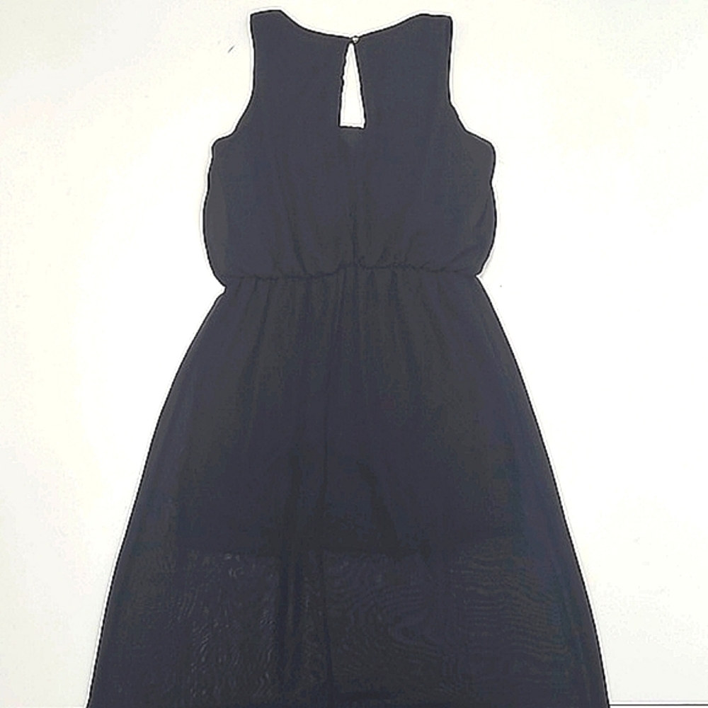 Malloy Maxi Dress Evening Sheer Flowy Skirt Solid Mini Lining Keyhole Back NWT - Picture 15 of 17